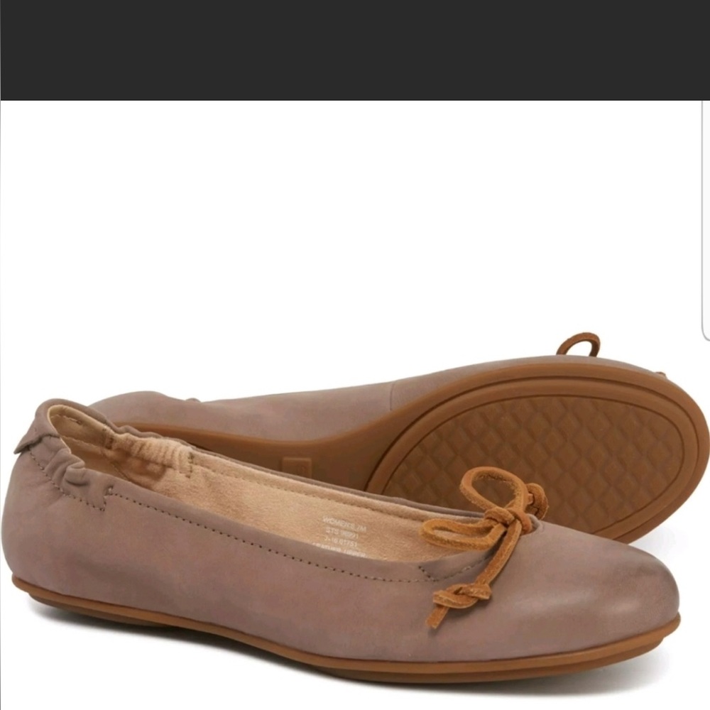 Sperry Top-Sider Taupe leather ballet flats